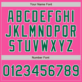 Custom Pink White Pinstripe Kelly Green Authentic Baseball Jersey
