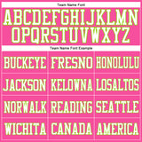 Custom Pink White-Neon Green Mesh Authentic Football Jersey