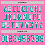 Custom Pink Teal-White Mesh Authentic Football Jersey