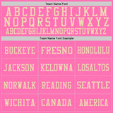 Custom Pink Vintage USA Flag-City Cream Mesh Authentic Football Jersey