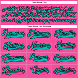 Custom Pink Aqua-Black Hockey Lace Neck Jersey