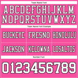 Custom Pink White-Black Authentic Football Jersey