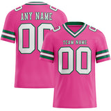 Custom Pink White-Kelly Green Authentic Football Jersey