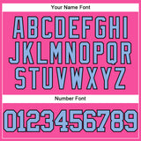 Custom Pink Light Blue-Black Authentic Baseball Jersey