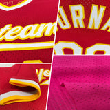 Custom Pink White-Purple Authentic Throwback Baseball Jersey