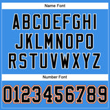 Custom Powder Blue Black-Orange Mesh Authentic Football Jersey