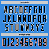 Custom Powder Blue Black-Orange Hockey Jersey