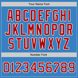 Custom Powder Blue Red-White Authentic Baseball Jersey