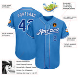 Custom Powder Blue Royal-White Authentic Baseball Jersey