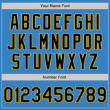 Custom Powder Blue Black-Gold Authentic Baseball Jersey