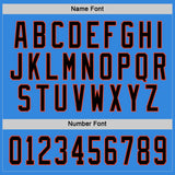 Custom Powder Blue Black-Orange Hockey Jersey