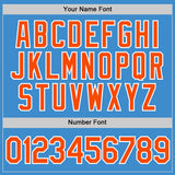 Custom Powder Blue Orange-White Performance T-Shirt