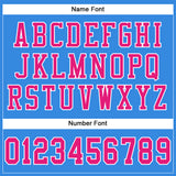 Custom Powder Blue Hot Pink-White Mesh Authentic Football Jersey