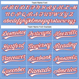 Custom Powder Blue White-Red Authentic Baseball Jersey