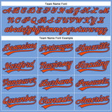 Custom Powder Blue Orange-Royal Authentic Baseball Jersey