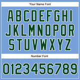 Custom Powder Blue Green-White Authentic Baseball Jersey