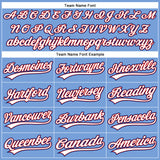 Custom Powder Blue Red Pinstripe White-Royal Authentic Baseball Jersey