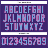 Custom Purple Light Blue-Pink Authentic Baseball Jersey