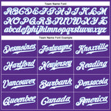 Custom Purple White-Light Blue Authentic Sleeveless Baseball Jersey