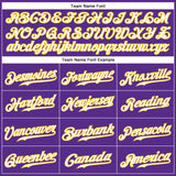 Custom Purple White-Gold Authentic Sleeveless Baseball Jersey
