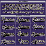 Custom Purple Black-Cream Hockey Jersey