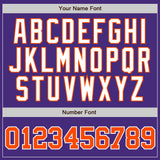 Custom Purple White Pinstripe Orange-White Authentic Baseball Jersey