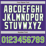 Custom Purple White Pinstripe Neon Green-White Authentic Baseball Jersey