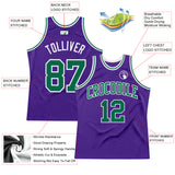 Custom Purple Kelly Green-White Authentic Throwback Basketball Jersey