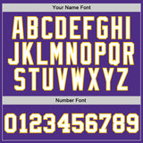 Custom Purple White-Gold Authentic Throwback Basketball Jersey