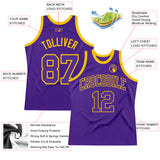 Custom Purple Purple-Gold Authentic Throwback Basketball Jersey