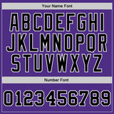 Custom Purple Black-White Authentic Throwback Basketball Jersey