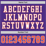 Custom Purple Orange-White Mesh Authentic Throwback Football Jersey