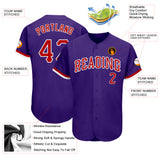 Custom Purple Red-White Authentic Baseball Jersey
