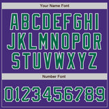 Custom Purple Kelly Green-White Authentic Baseball Jersey