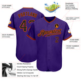 Custom Purple Black-Orange Authentic Baseball Jersey