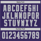 Custom Purple Gray-White Hockey Jersey