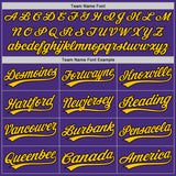 Custom Purple Black-Gold Authentic Baseball Jersey