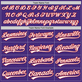 Custom Purple White-Red Authentic Baseball Jersey