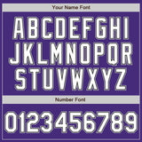 Custom Purple Black Pinstripe White-Gray Authentic Baseball Jersey