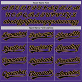 Custom Purple Black Pinstripe Black-Old Gold Authentic Baseball Jersey