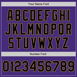 Custom Purple Black Pinstripe Black-Old Gold Authentic Baseball Jersey