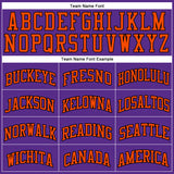 Custom Purple Black Pinstripe Orange Authentic Basketball Jersey
