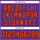 Custom Purple Black Pinstripe Orange Authentic Basketball Jersey