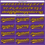 Custom Purple Black Pinstripe Gold Authentic Baseball Jersey