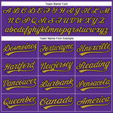 Custom Purple Black Pinstripe Old Gold Authentic Baseball Jersey