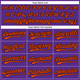 Custom Purple Black Pinstripe Orange Authentic Baseball Jersey