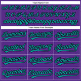 Custom Purple Black Pinstripe Teal Authentic Baseball Jersey