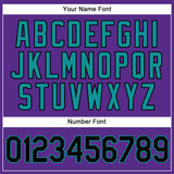 Custom Purple Black Pinstripe Teal Authentic Baseball Jersey