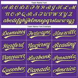 Custom Purple Black Pinstripe City Cream Authentic Baseball Jersey