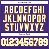 Custom Purple White-Gold Authentic Baseball Jersey